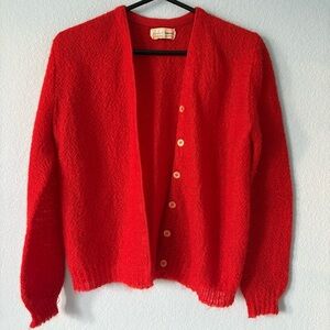 Vintage 60’s Pandora Shagora Button Cardigan Wool Mohair